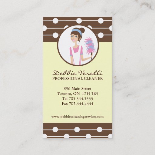 Customizable Whimsical Cleaning Services Business Cards