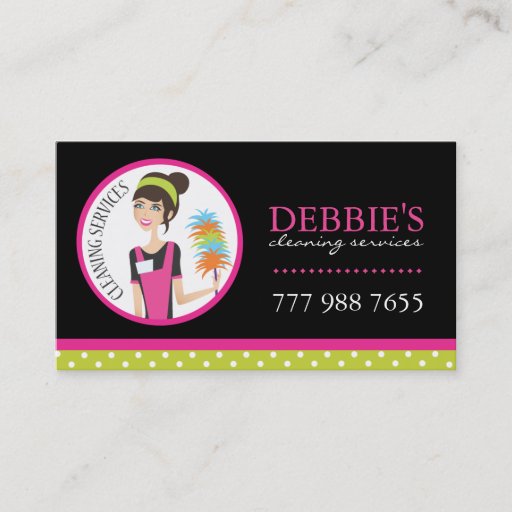 Customizable Whimsical Cleaning Services Business Cards