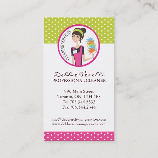 Customizable Whimsical Cleaning Services Business Cards