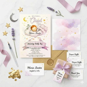 Whimsical Cloud Nine Baby Shower Invitation