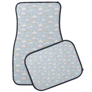 Whimsical Clouds and Rainbows Car Floor Mat