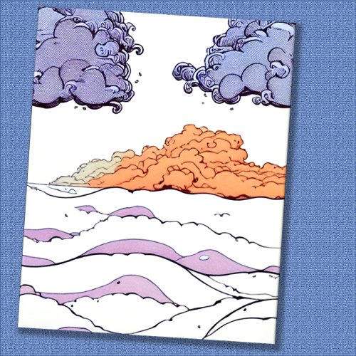 Whimsical Clouds Sea  Waves  Fleece Blanket