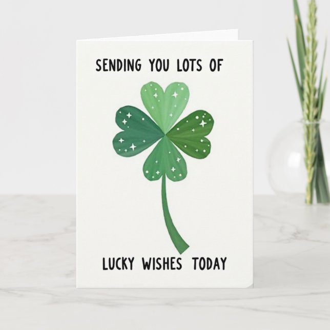 Whimsical Clover Fortune Card (Front)