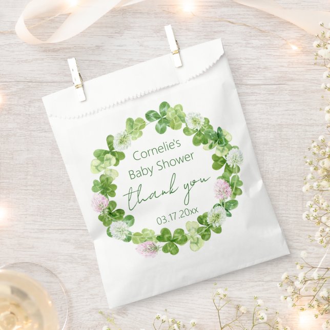 Whimsical Clover Greenery Favor Bags (Clipped)