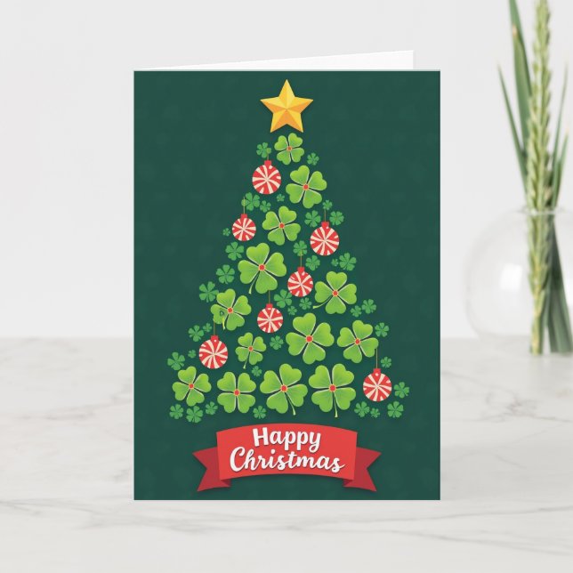 Whimsical Clover Tree Card (Front)