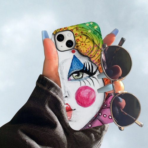 Whimsical Clown Painting Colorful Rainbow Cute Fun iPhone 13 Case