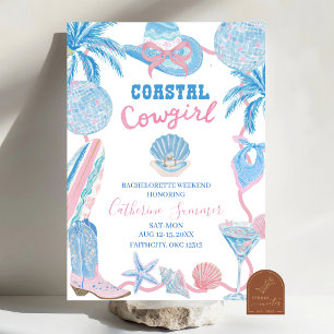 Whimsical Coastal Cowgirl Bachelorette Weekend Inv Invitation
