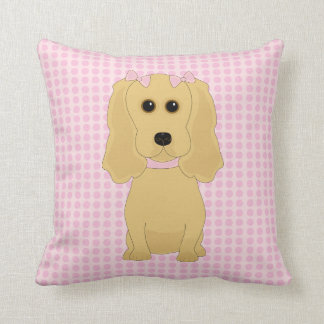 Whimsical Cocker Spaniel Dog Art Throw Pillow
