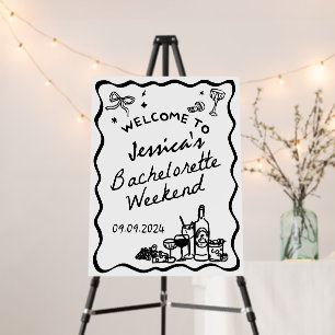 Whimsical Cocktail Bachelorette Weekend Welcome Foam Board