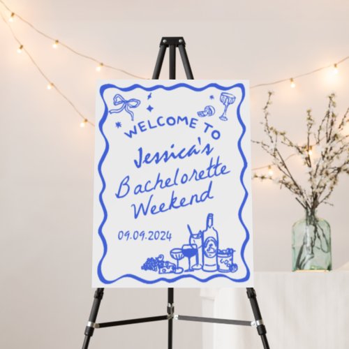 Whimsical Cocktail Bachelorette Weekend Welcome Foam Board