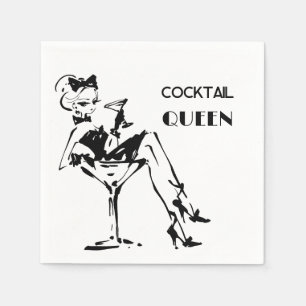 Whimsical Cocktail Queen - Glam Party Vibe Napkins