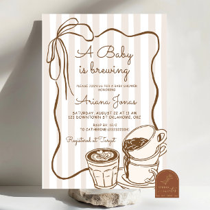 Whimsical Coffee a Baby is brewing baby shower Invitation