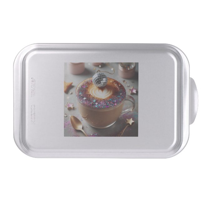 Whimsical Coffee & Disco Ball Cake Pan (Front)