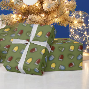 Whimsical Colored Christmas Lights Holiday  Wrappi Wrapping Paper