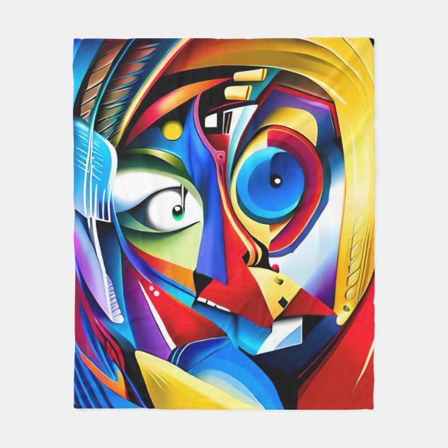 Whimsical Colorful Abstract ArtisticFleece Blanket (Front)