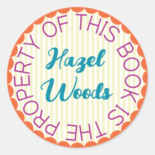 Whimsical Colorful Bold Bookplate Sticker