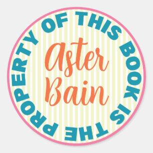 Whimsical, Colorful, Bold Bookplate Sticker