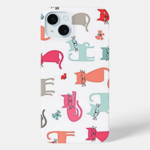 Whimsical Colorful Cat iPhone Case
