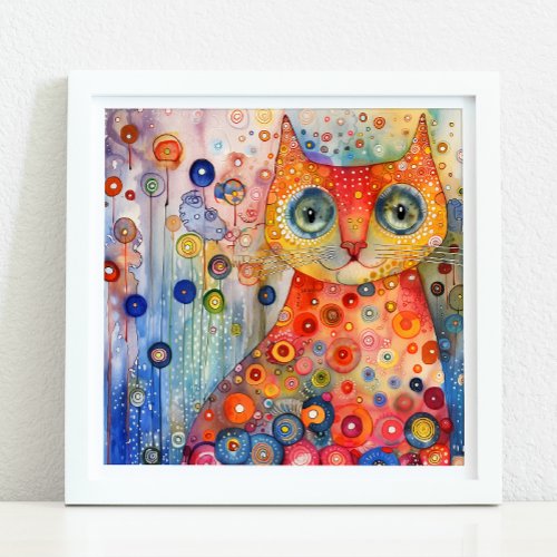 WHIMSICAL COLORFUL CAT POSTER