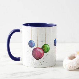 Whimsical, Colorful Christmas Baubles Mug