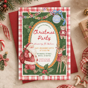 Whimsical Colorful Christmas Party Invitation