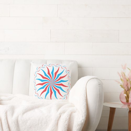 Whimsical Colorful Circle Leaves Pattern Pillow