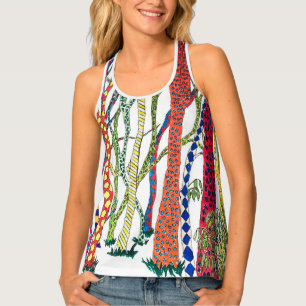 Whimsical Colorful Crazy Forest Watercolor  Tank Top