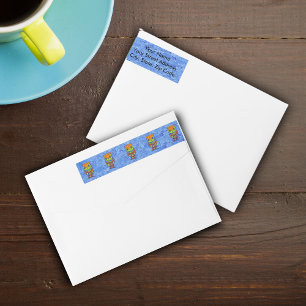 Whimsical Colorful Fantasy Owl Wrap Around Label