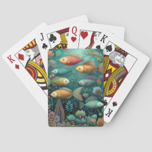 Whimsical Colorful Fish Aquarium Poker Cards
