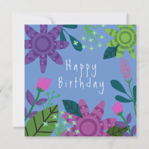Whimsical Colorful Floral Birthday Card