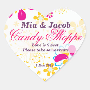Whimsical Colorful flower Candy Shoppe Sticker