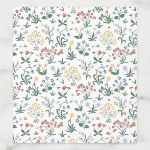 Whimsical Colorful Flowers Wedding Envelope Liner