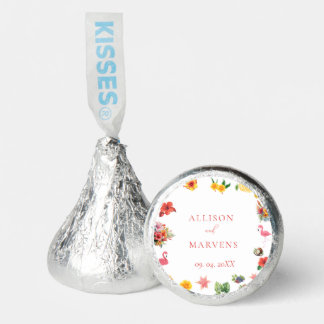 Whimsical Colorful Fun Tropical Flamingle Wedding Hershey®'s Kisses®