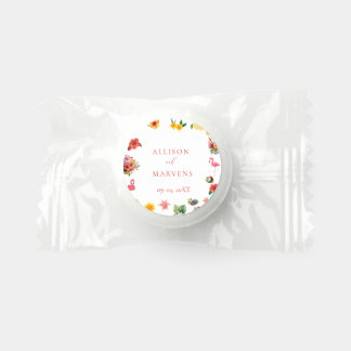 Whimsical Colorful Fun Tropical Flamingle Wedding Life Saver® Mints