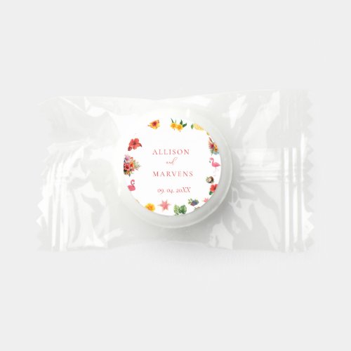 Whimsical Colorful Fun Tropical Flamingle Wedding Life Saver® Mints