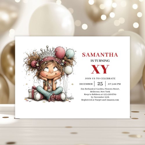 Whimsical Colorful Girl Birthday invitation