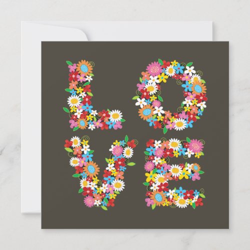 Whimsical Colorful LOVE Spring Flowers Chic Blooms Save The Date