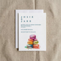 Whimsical Colorful Macaroons wedding invitations