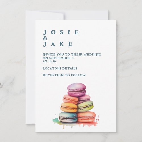 Whimsical Colorful Macaroons wedding invitations