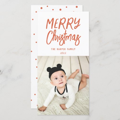 Whimsical Colorful Merry Christmas Photo Holiday Card