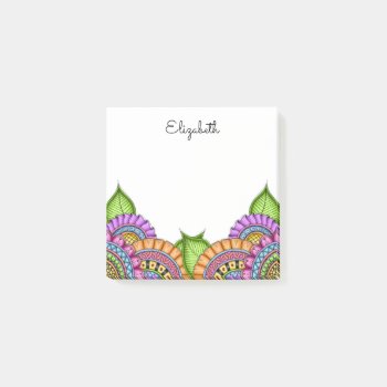 Whimsical Colorful Modern Floral Watercolor Post-it Notes by debipayne at Zazzle