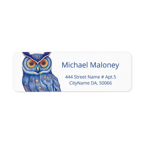 Whimsical Colorful Owl AI Painted Style Label