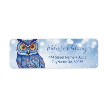 Whimsical Colorful Owl Ai Painted Style Label by SparklingSakura at Zazzle