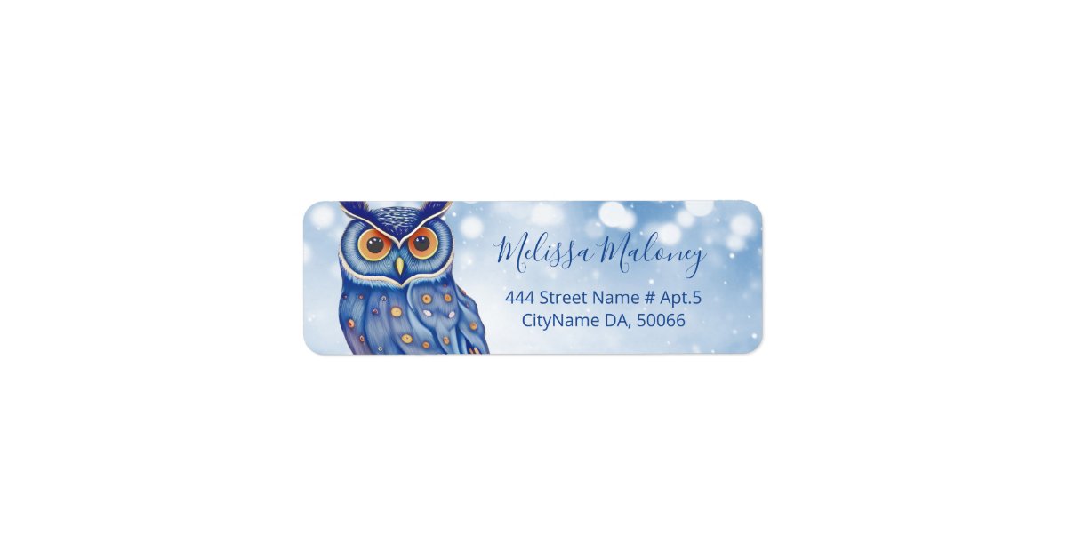Whimsy Labels Whimsical Colorful Owl AI Painted Style Label | Zazzle
