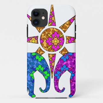 Whimsical Colorful Paisley Elephants In The Sun Iphone 11 Case by macdesigns2 at Zazzle