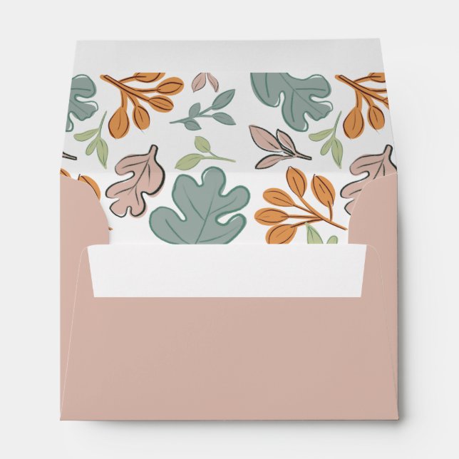 Whimsical Colorful Pastel Fall Pattern  Envelope (Back (Bottom))