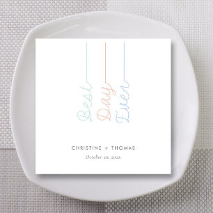 Whimsical & Colorful: Personalized 'Best Day Ever' Napkins