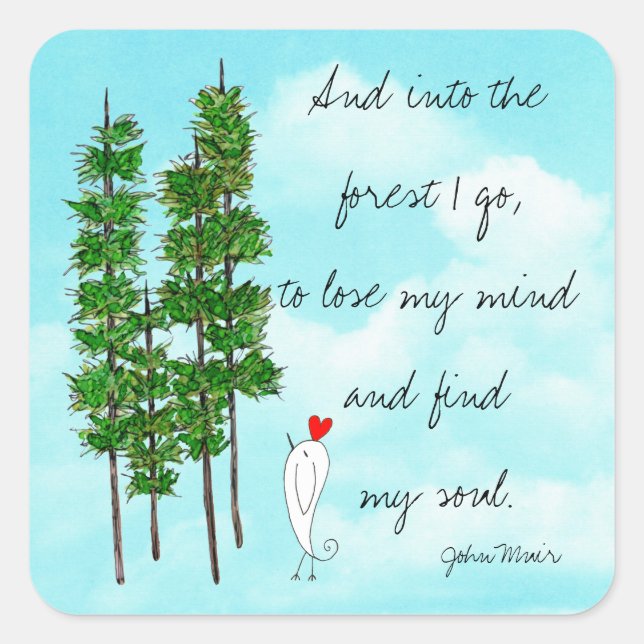Whimsical & Colorful Pine Trees with Words Sticker (Front)