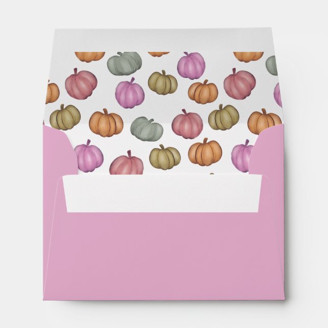 Whimsical Colorful Pumpkin Pattern  Envelope (Back (Bottom))