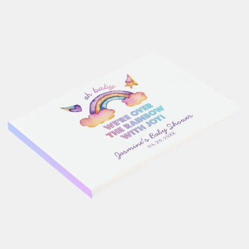 Whimsical Colorful Rainbow Baby Shower Guest Book